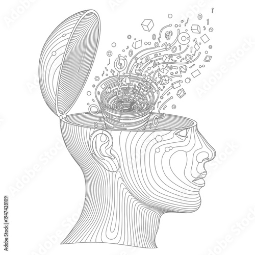 Creative Mind with Open Head.