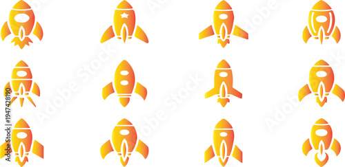 Colorful Retro Rockets Pattern, Vibrant Space Exploration Theme
