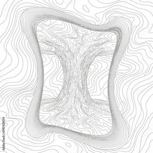 Gray abstract shape design element.