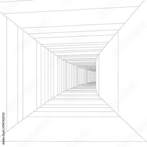 Long corridor with lines and perspective.