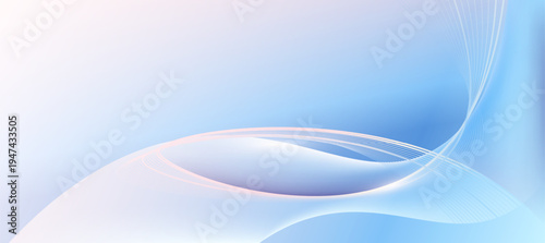 Minimal Curved Glow Lines With Abstract Soft Blue Background