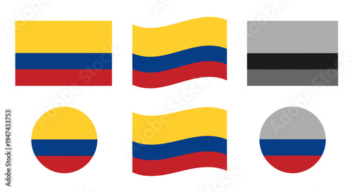 Free Download The Colombian flag is waving in various styles and shapes. - GFXLoad