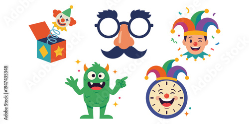 April Fools Day Vector Icons