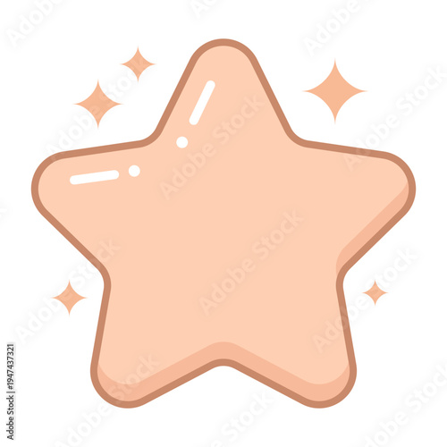 Cute pastel star vector icon