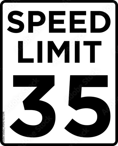 Speed limit 35 mph traffic sign