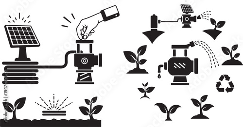 Sustainable gardening with solar powered automated watering system tools