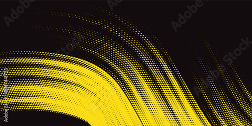 Sporty abstract stripes car sticker, black and yellow color combination, grunge pattern, motorsport racing design.