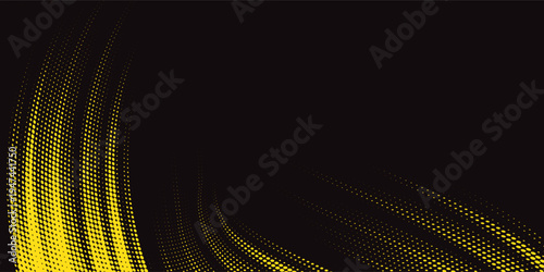Sporty abstract stripes car sticker, black and yellow color combination, grunge pattern, motorsport racing design.
