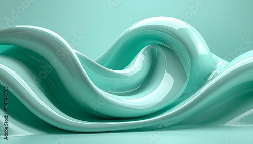 Abstract Teal Wave Pattern Design Element.