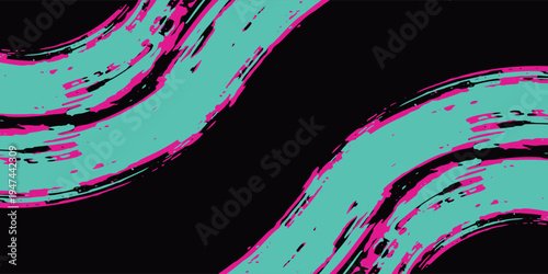 Car sticker wrap banner abstract sporty lines pink blue greenish grunge color combination brush storm thunder pattern racing motorsport.