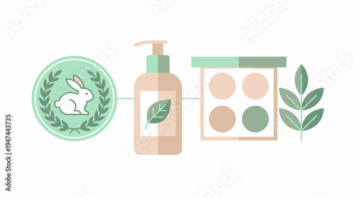 Eco Friendly Skincare Set With Natural Ingredients. Vector Illustrations. EPS Editable
