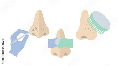Foot Care Procedure On Toe With Medical Tools And Bandage. Vector Illustrations. EPS Editable