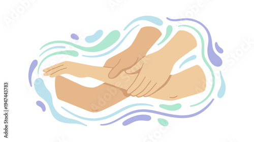 Gentle Hands Offering Care and Support in Unity. Vector Illustrations. EPS Editable