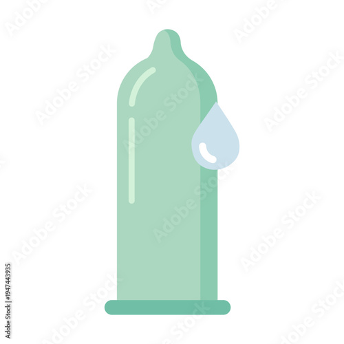 Condom with lubricant drop icon
