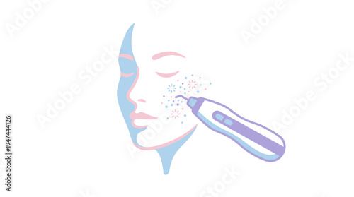 Stylized Face Shaving Razor Illustration Concept. Vector Illustrations. EPS Editable