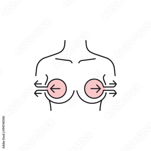 Breast Anatomy Illustration Showing Lymphatic Drainage and Structure. Vector Illustrations. EPS Editable