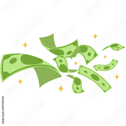 Flying Money Illustration