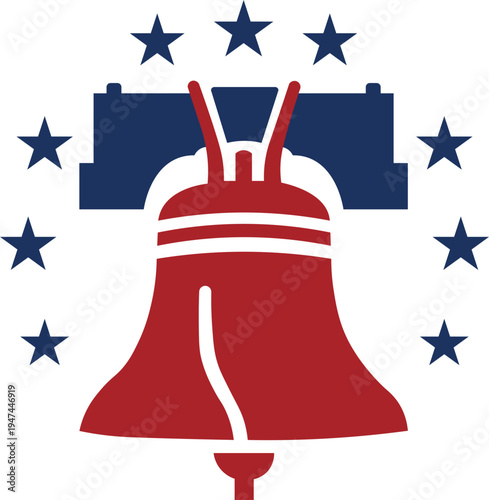 Patriotic Liberty Bell Vector Icon