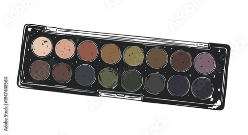 Eyeshadow palette with 12 earth tone colors
