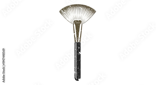 Fan Brush for Makeup Application and Contouring - Isolated on White
