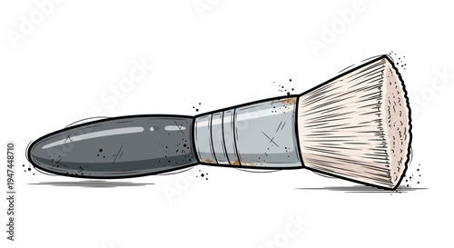 Makeup brush illustration with cartoon style