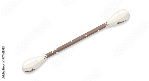 Used Cotton Swab with Brown Residue