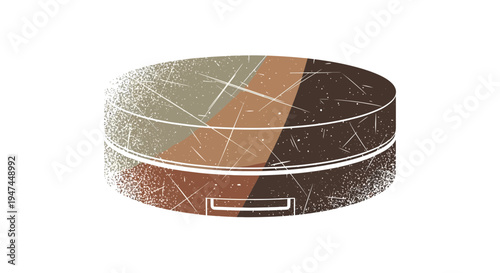 Textured makeup compact with three shades of brown and gray