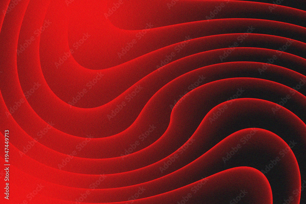 Obraz premium Red Modern gradient monotone wave light perspective geometric prism shape and halftone twirl abstract line technology silk swirl