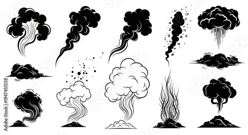 Graphic Design: Black  White Vector Smoke, Fire, and Explosion Effects Collection