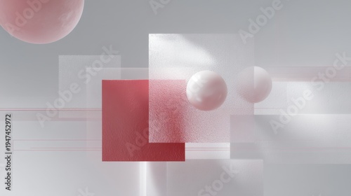 Abstract composition of geometric shapes with soft colors and textures for creative design and artistic concepts