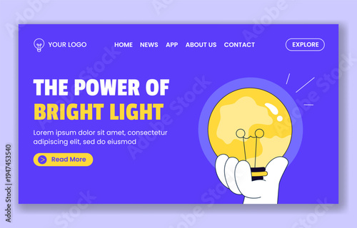 International Day Of Light Celebration Social Media Landing Page Flat Cartoon Hand Drawn