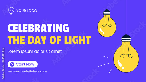 The Power Of Bright Light Social Media Thumbnail International Day Of Light Flat Cartoon