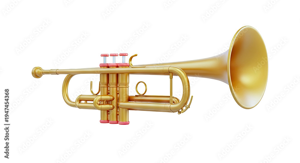 Obraz premium Golden Trumpet with Red Valves