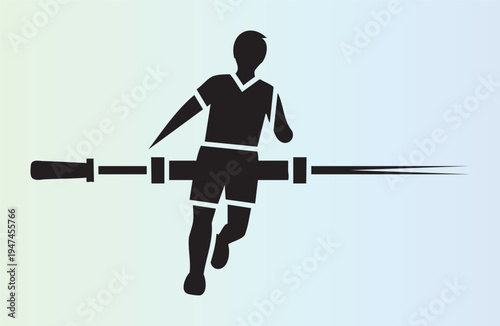 Silhouette of a person doing pole vault isolated illustration