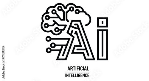 Artificial intelligence concept a brain shaped tree with ai lettering