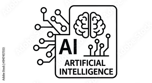 Artificial intelligence concept a brain integrated with circuit board elements