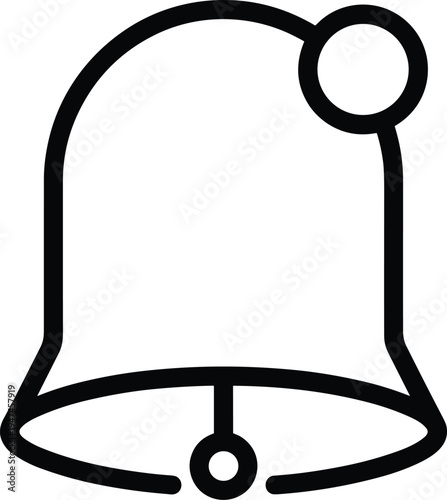 Minimalist outline icon depicting a classic bell, symbolizing notifications, alerts, and reminders for digital interfaces, web design, and mobile applications
