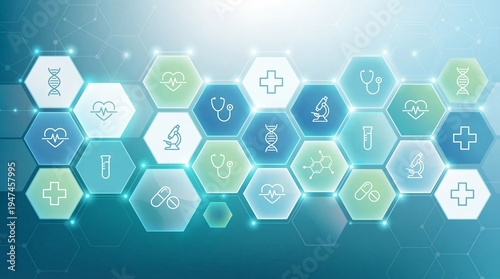 Innovative health technologies in medical research lab infographic modern digital conceptual impact