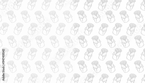Doodle Burrito Pattern. Buritto seamless pattern. Mexican Wrap Food Illustration. Handdrawn Tortilla Snack. Repeating Streetfood Background. Decorative Packaging Textile Design.