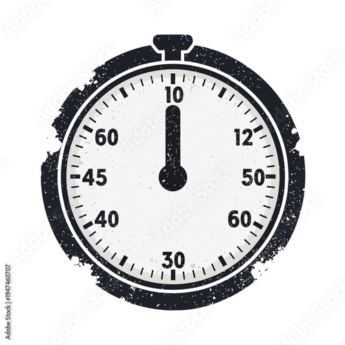 Vintage Stopwatch Timer, Grunge Style, Time Measurement