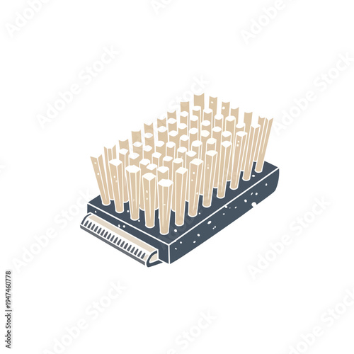 Cleaning brush with scraper isolated on white background