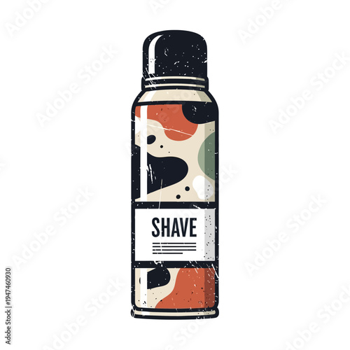 Shaving Foam Can with Abstract Pattern