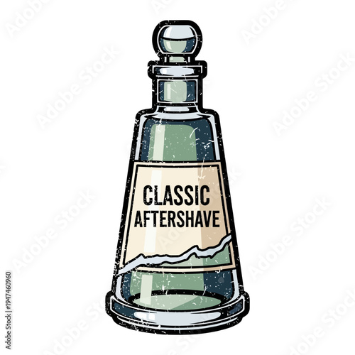 Vintage Aftershave Bottle with Label