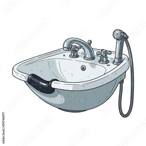 Vintage Bidet Fixture with Faucet and Handheld Sprayer
