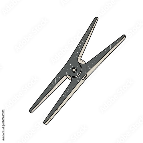 Vintage clothespin on white background