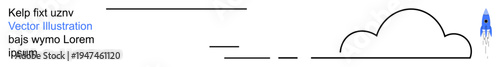 Growth, innovation, space exploration, start-up success, technology advancement, progress. A blue rocket launching with trails passing through a cloud. Growth and innovation concept