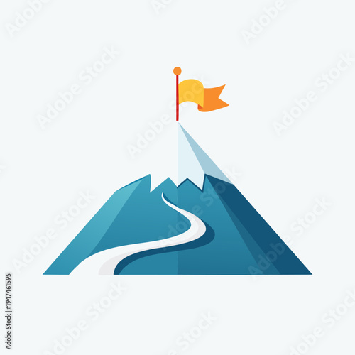 Mountain Peak Achievement - A Visual Representation of Success.