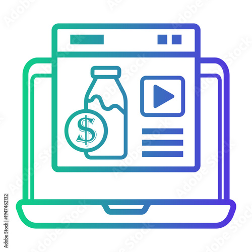 grocery Line Gradient Icon