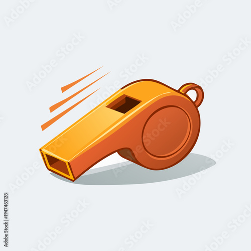Orange Whistle Illustration for Sports and Games.