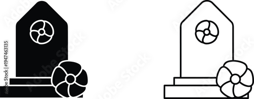 Tombstones with wheel designs Vector